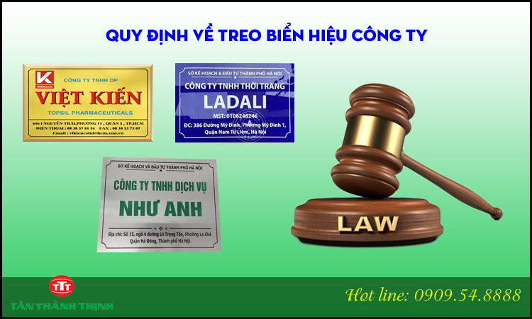 Quy định về biển hiệu công ty