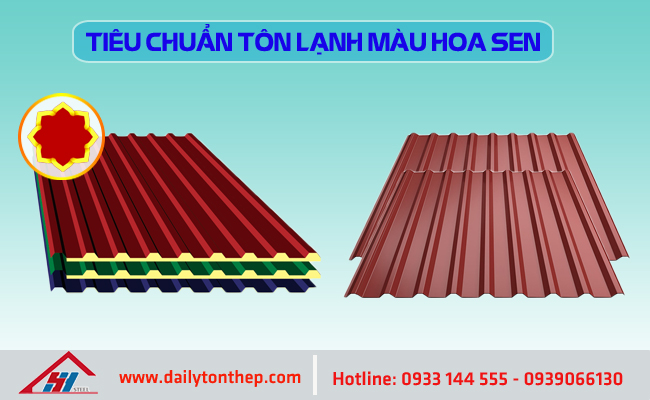 Tiêu chuẩn tôn lạnh màu hoa sen 