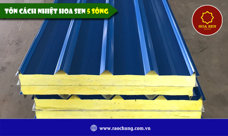 Tôn cách nhiệt Hoa Sen 5 sóng