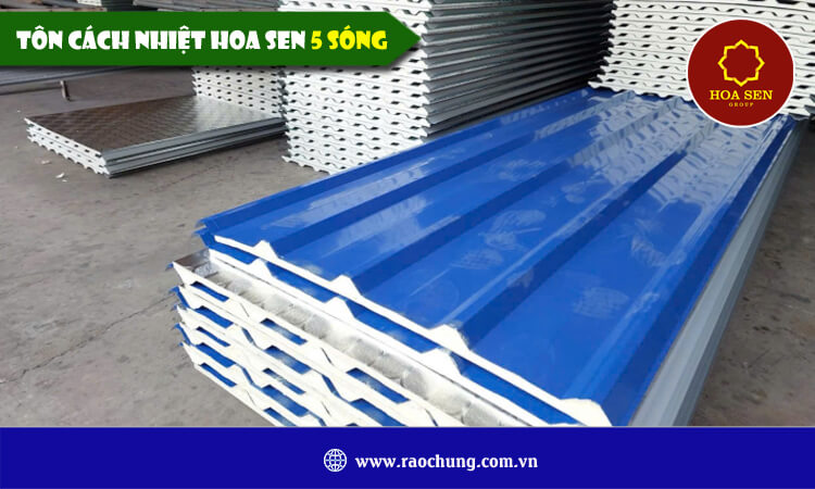 Tôn cách nhiệt Hoa Sen 5 sóng