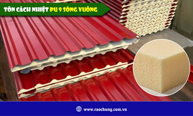 Tôn cách nhiệt PU 9 sóng vuông 